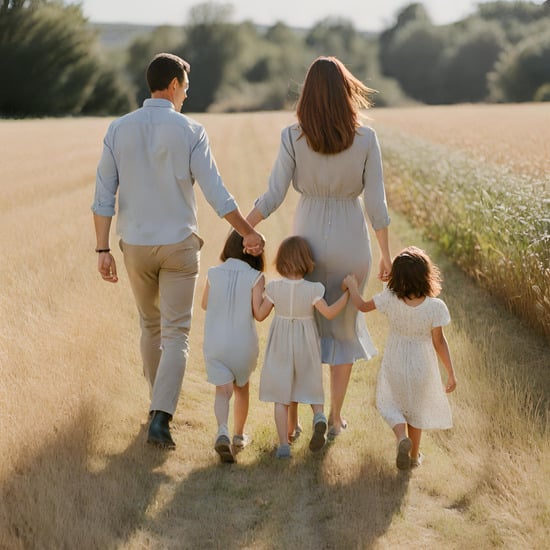 Família caminant pel bosc