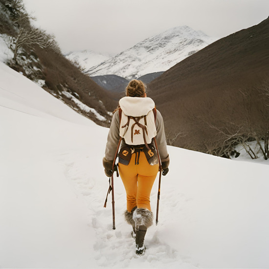 Mujer realizando senderismo